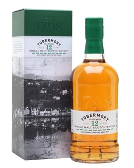 Tobermory 12 år Isle of Mull Single Malt Scotch Whisky flaske fra Tobermory